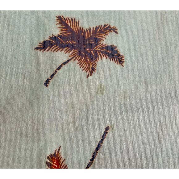Original Penguin Men’s XL Polo Shirt White Orange Palm Tree Print 100% Cotton - Picture 9 of 13